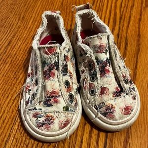 Blowfish Toddler Girl Size 8 Velcro Laceless Floral Sneakers